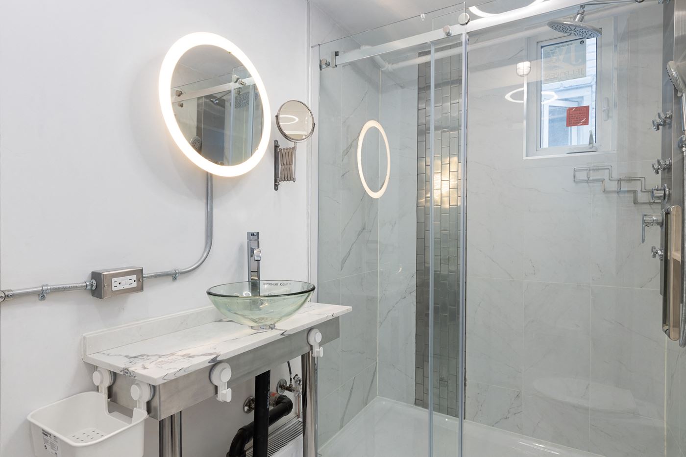 Bathroom with glass shower
